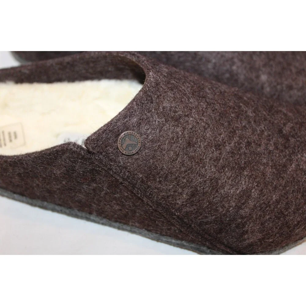 BIRKENSTOCK Men's Zermatt Shearling Mocha Brown Wool Felt Clogs EU 42 REGULAR